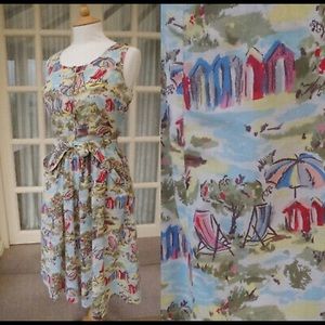 Cath Kidston Beach Cabanas Dress Sz 8 UK Sz 6 US